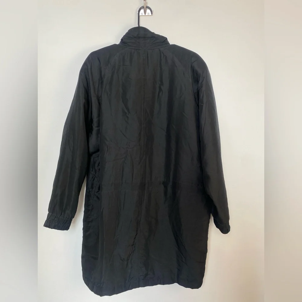 J. Peterman Silk‎ Oversized Overcoat Size Medium Black - Picture 6 of 10